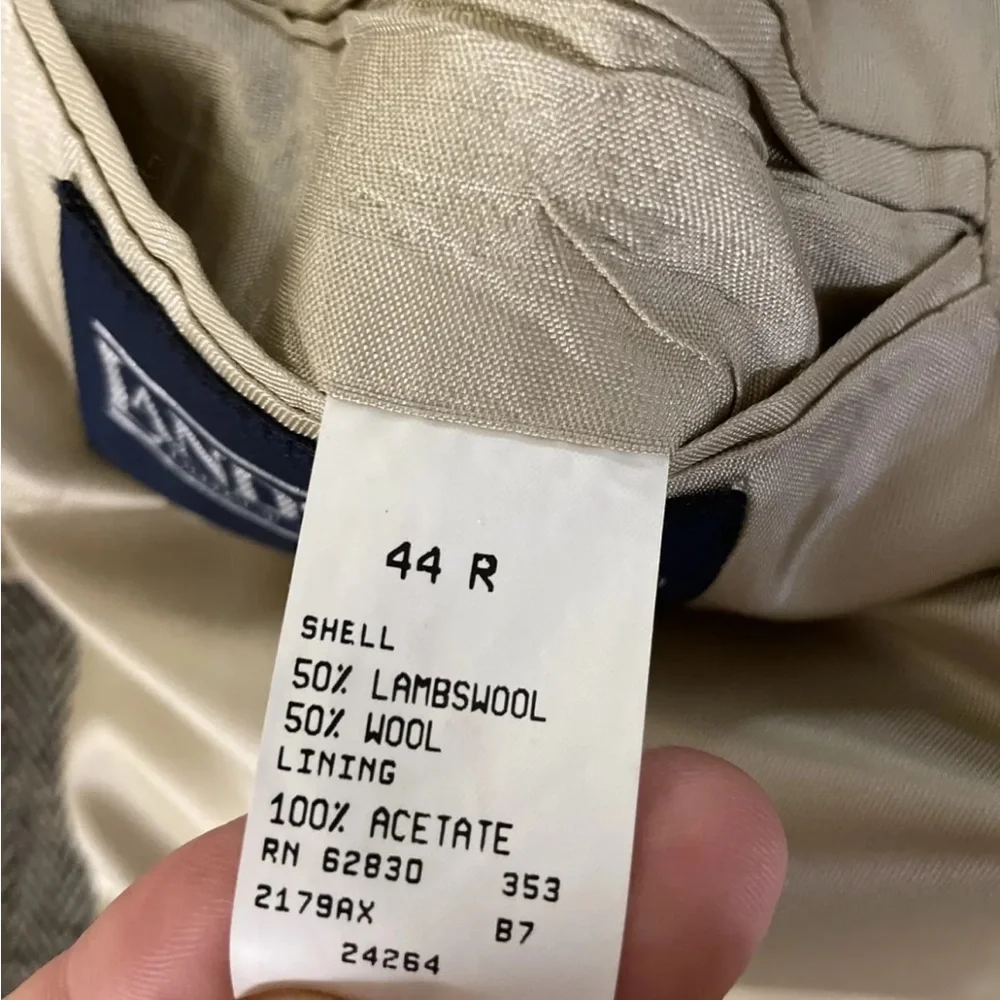LANDS’ END vintage Wool Herringbone 2 Button Sports‎ Jacket Size 44R